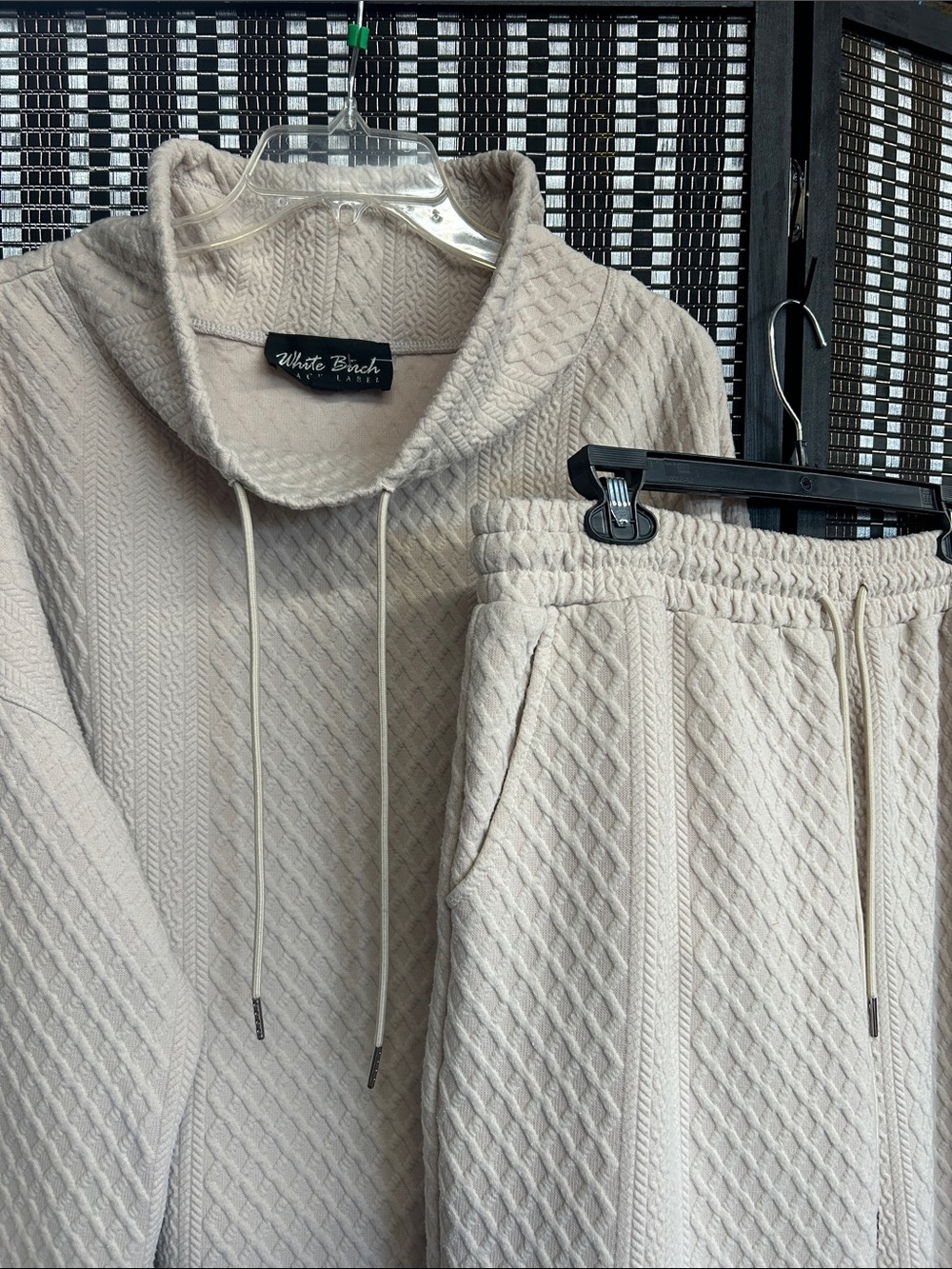White Birch Loungewear SET Cowl-Neck Top & Drawstrings AND Jogger Pant